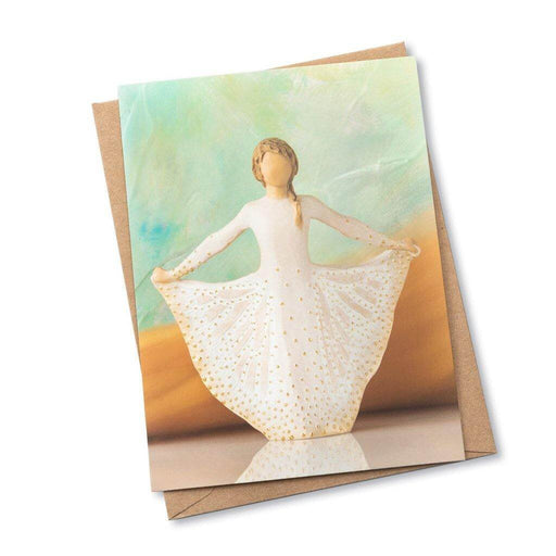 "Willow Tree Butterfly Notecards – Pack of 8 blank cards with envelopes, featuring figurine of girl in flowing dress, inspirational stationery set"