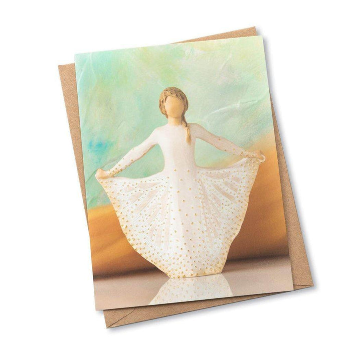 "Willow Tree Butterfly Notecards – Pack of 8 blank cards with envelopes, featuring figurine of girl in flowing dress, inspirational stationery set"