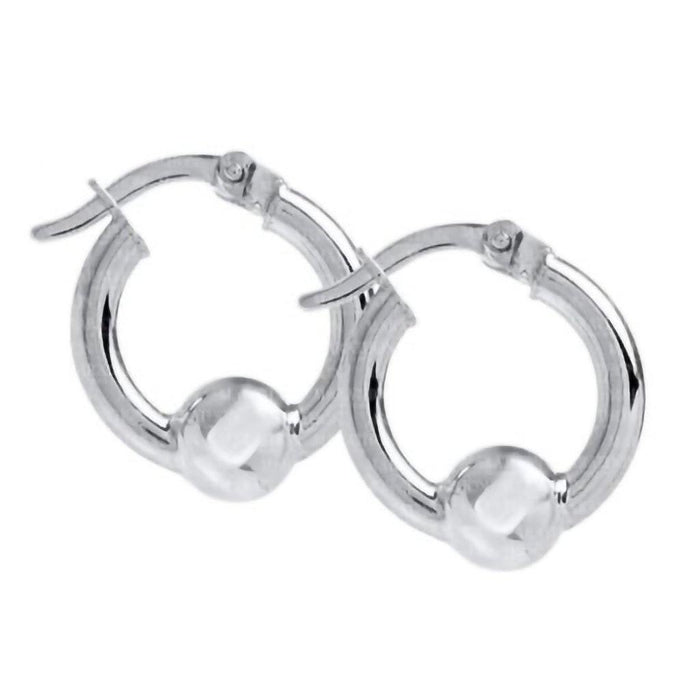 "Cape Cod • Lestage : Extra Small Beaded Hoop Earrings in Sterling Silver -"