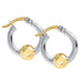 "Cape Cod • Lestage : Extra Small Beaded Hoop Earrings in Sterling Silver and 14kt Gold -"