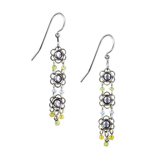"Silver Forest Earrings - Triple Flowers Dangle Earrings - Silver Forest Earrings - Triple Flowers Dangle Earrings - Annies Hallmark and Gretchens Hallmark, Sister Stores"