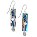 "Silver Forest Earrings - Abalone Shell Dangle Drop Earrings -"