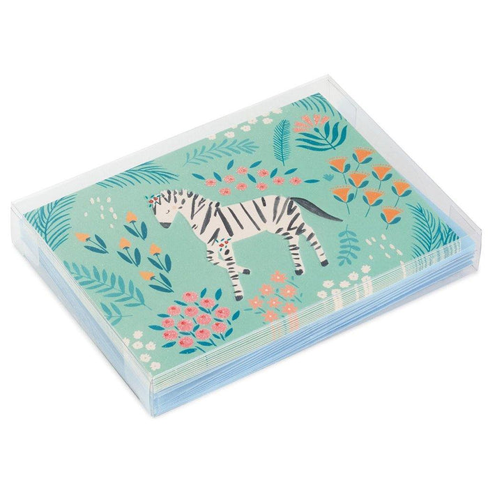 "Hallmark : Zebra and Flowers Blank Note Cards, Pack of 10 -"