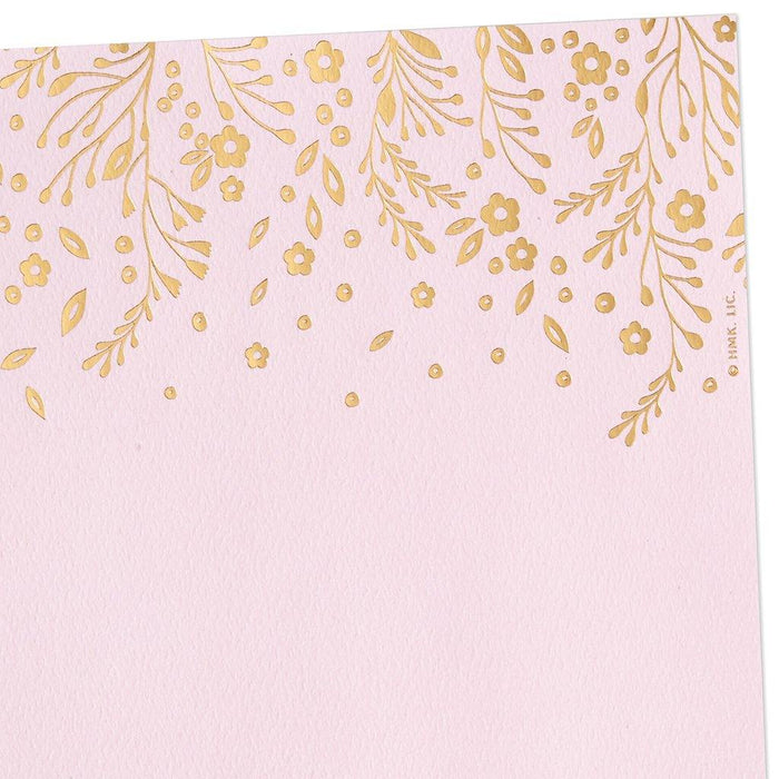 "Hallmark : Gold Floral on Pink Stationery Set, Box of 20 -"