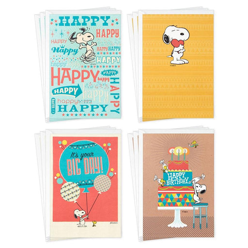 "Hallmark : Peanuts® Snoopy Assorted Birthday Cards, Pack of 12 -"