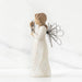 "Willow Tree Just for You Figurine – Hand-painted angel holding wire thank you sign, resin sculpture expressing gratitude and appreciation"