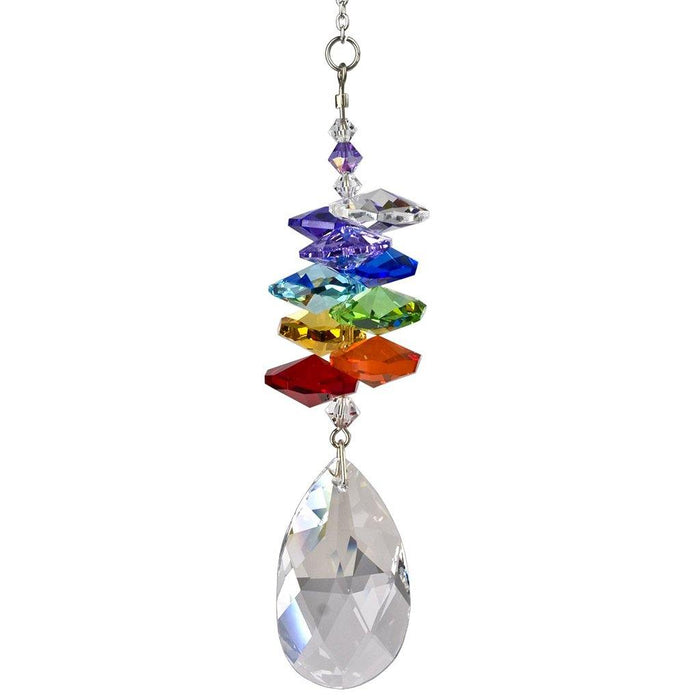 "Woodstock Chimes : Crystal Rainbow Cascade Suncatcher - Almond -"