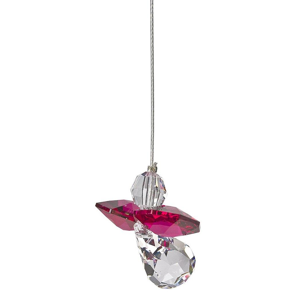 Woodstock Chimes : Crystal Guardian Angel Suncatcher - Ruby (July