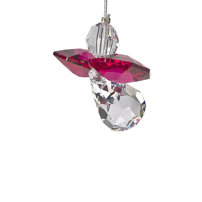 "Woodstock Chimes : Crystal Guardian Angel Suncatcher - Ruby (July) -"