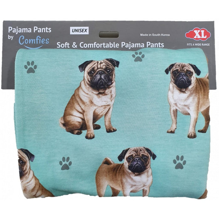"Pet Lover Unisex Pajama Bottoms - Pug -"