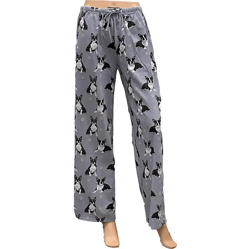 "Pet Lover Unisex Pajama Bottoms - Boston Terrier -"