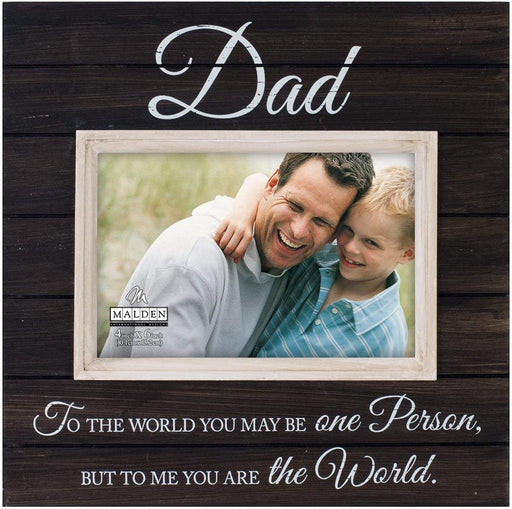 "Malden : Sun Washed Words Dad Black Distressed Picture Frame, 4x6, Black -"