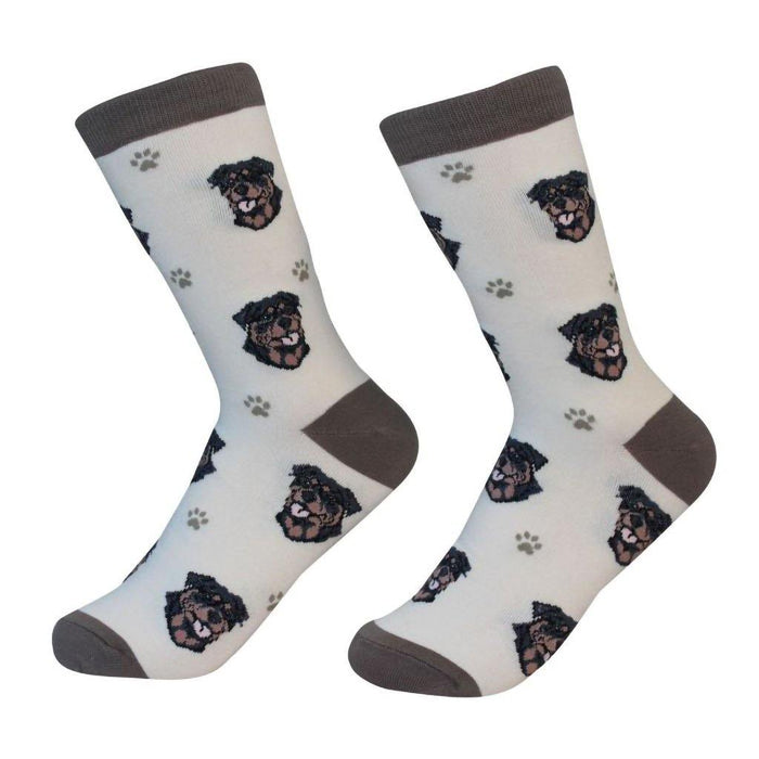 "Dog Breed Crew Socks - Rottweiler -"