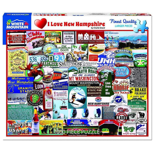 "White Mountain : I Love New Hampshire - 1000 Piece Jigsaw Puzzle -"