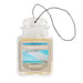 "Hanging air freshener shaped like a mini Yankee Candle jar in Sun & Sand fragrance."