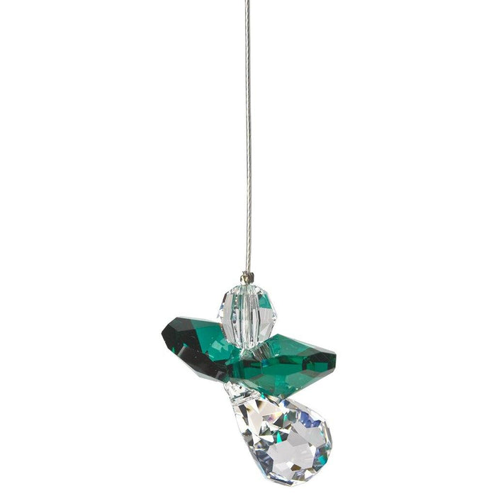"Woodstock Chimes : Crystal Guardian Angel Suncatcher - Emerald (May) -"