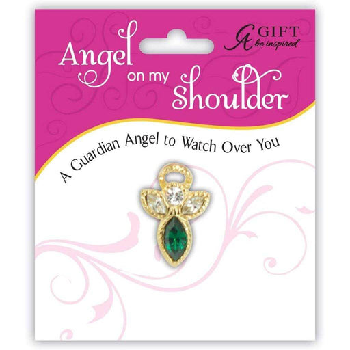 "Cathedral Art : Birthstone Pin-May- Emerald -"