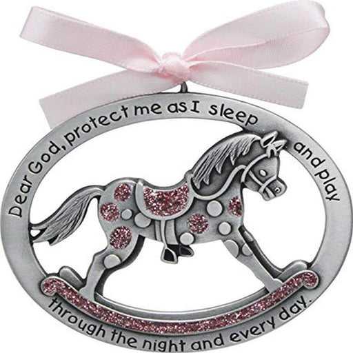 "Cathedral Art : Pink Horse Crib Medal -"