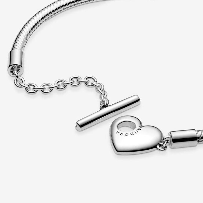 "PANDORA : Pandora Moments Heart T-Bar Snake Chain Bracelet -"