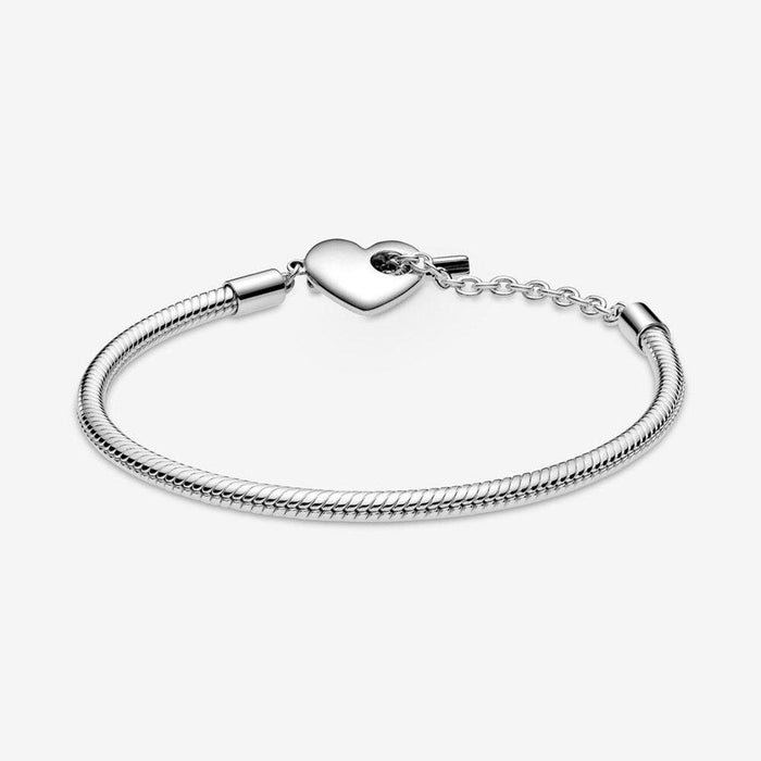 "PANDORA : Pandora Moments Heart T-Bar Snake Chain Bracelet -"