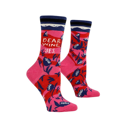 "Blue Q : Women's Crew Socks - Dear Wine, Yes -"
