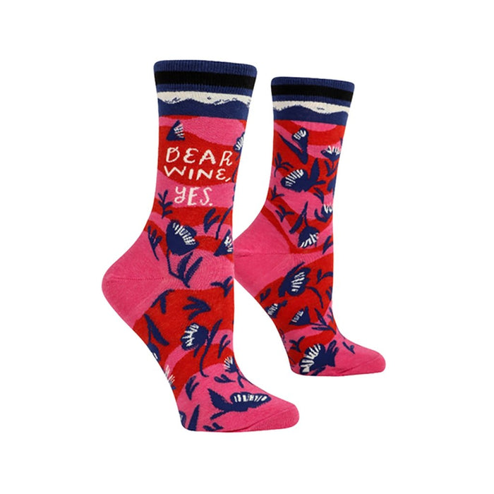 "Blue Q : Women's Crew Socks - Dear Wine, Yes -"