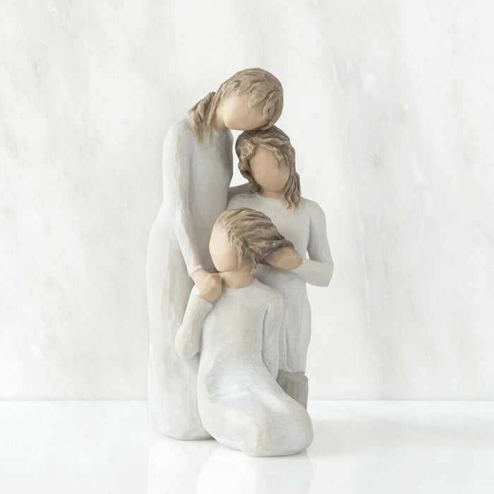 "Willow Tree Our Healing Touch Figurine – Three women in comforting, supportive pose, hand-painted resin sculpture symbolizing compassion and connection"