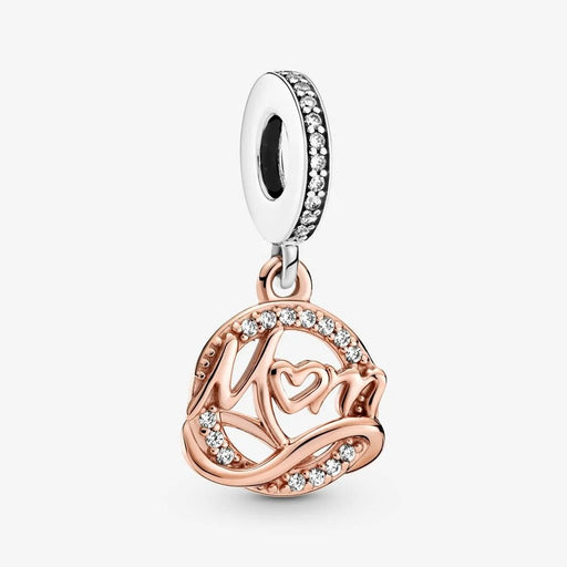 "PANDORA : Two-tone Mom Dangle Charm -"