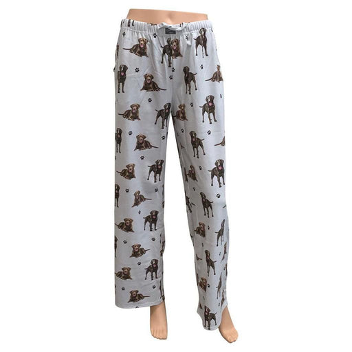 "Pet Lover Unisex Pajama Bottoms - Chocolate Labrador -"