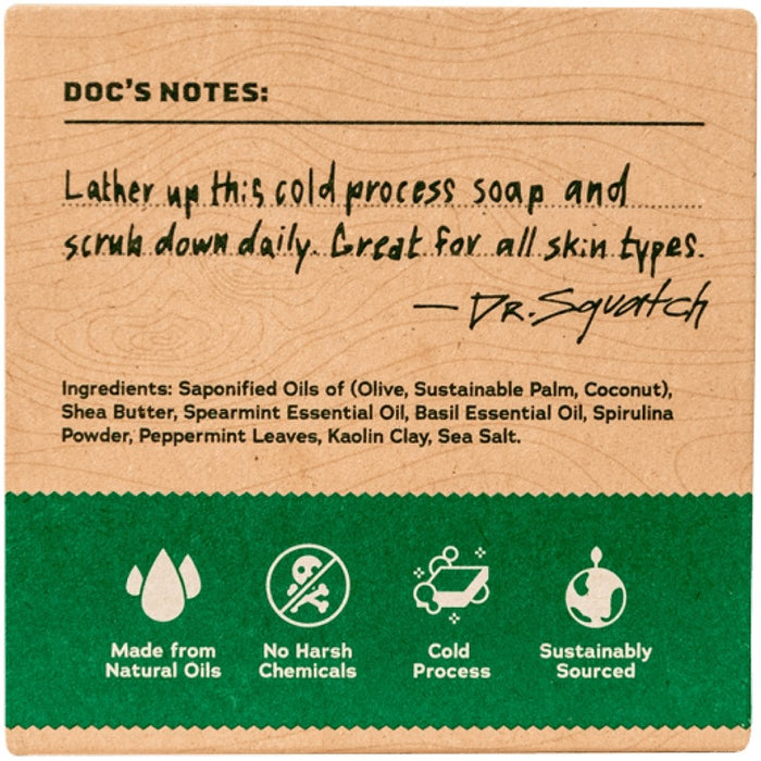 "Dr. Squatch : Men's Spearmint Basil Bar Soap -"