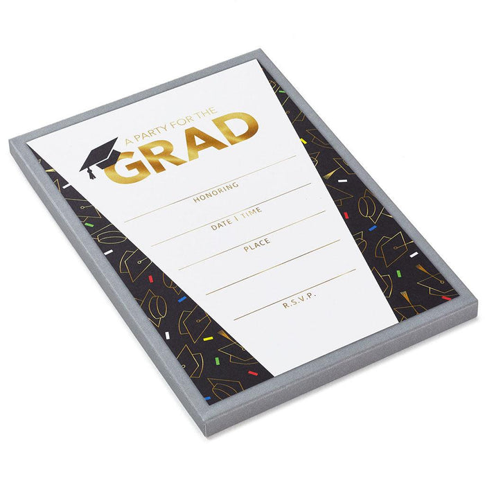 "Hallmark : Caps and Confetti 10-Pack Graduation Party Invitations - Hallmark : Caps and Confetti 10-Pack Graduation Party Invitations - Annies Hallmark and Gretchens Hallmark, Sister Stores"
