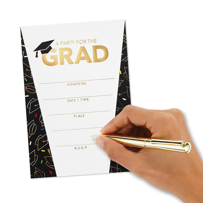 "Hallmark : Caps and Confetti 10-Pack Graduation Party Invitations - Hallmark : Caps and Confetti 10-Pack Graduation Party Invitations - Annies Hallmark and Gretchens Hallmark, Sister Stores"