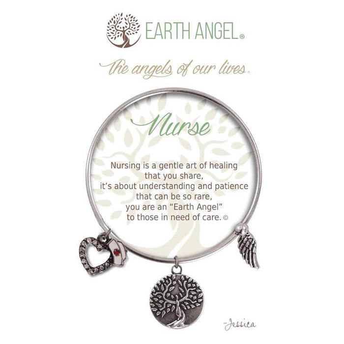 "Earth Angel : Nurse Bracelet in Silver -"