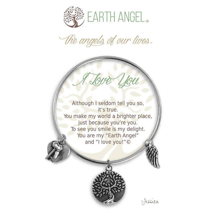 "Earth Angel : I Love You Bracelet in Silver -"