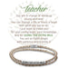 "Earth Angel : Teacher Champagne Leather Bracelet -"