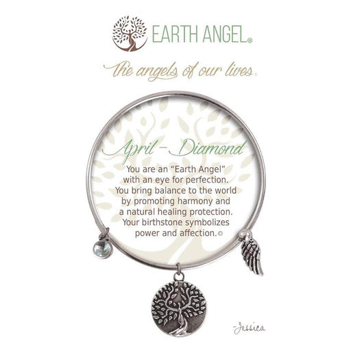 "Earth Angel : April - Diamond Bracelet in Silver -"