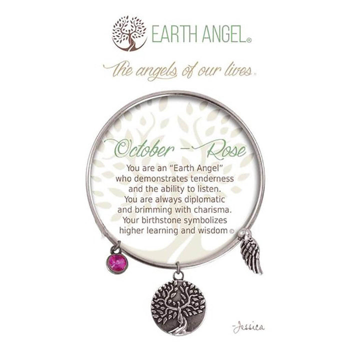 "Earth Angel : October - Rose Bracelet in Silver -"
