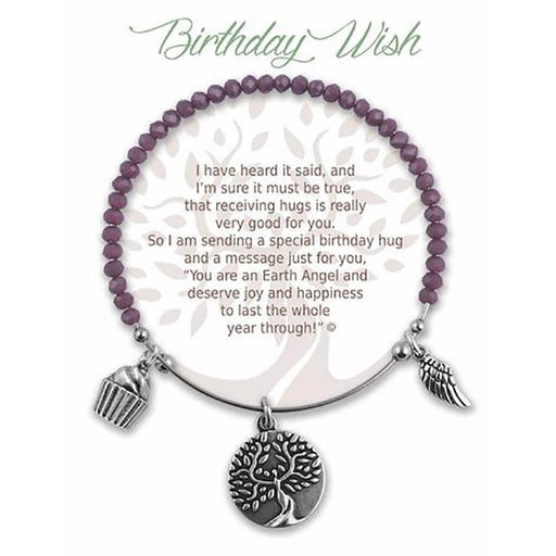 "Earth Angel : Birthday Wish Radiant Purple Stone Bracelet -"