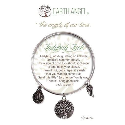 "Earth Angel : Ladybug Luck Bracelet in Silver -"