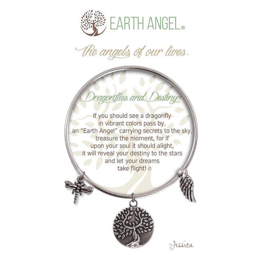 "Earth Angel : Dragonflies and Destiny Bracelet in Silver -"