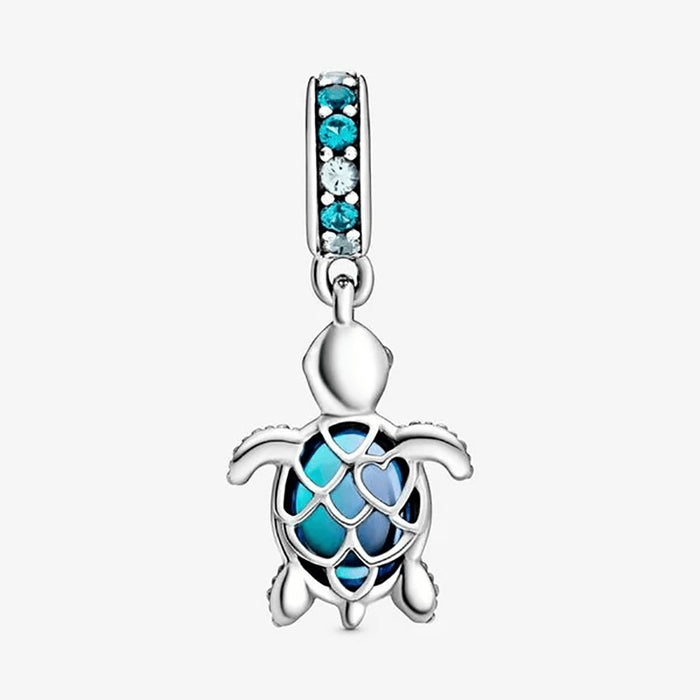 "PANDORA : Murano Glass Sea Turtle Dangle Charm -"