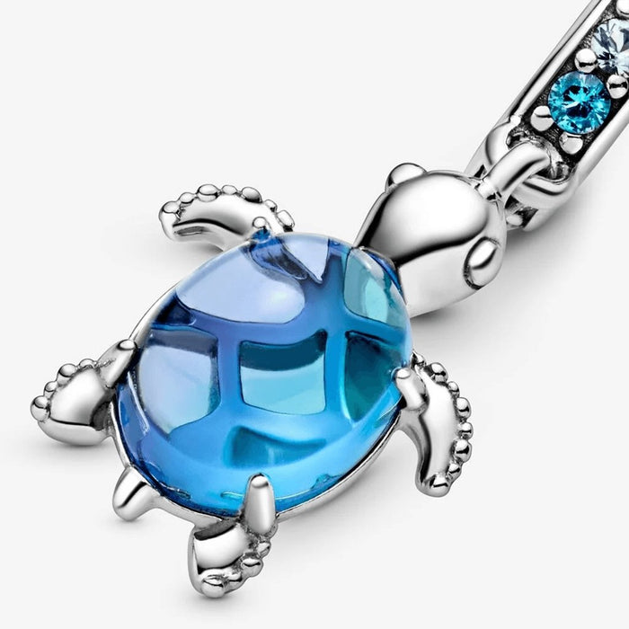 "PANDORA : Murano Glass Sea Turtle Dangle Charm -"