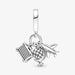 "PANDORA : Airplane, Globe & Suitcase Dangle Charm -"