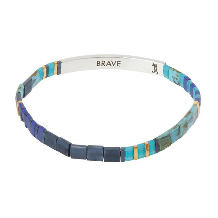 "Scout Curated Wears : Good Karma Miyuki Bracelet | Brave - Cobalt/Silver -"