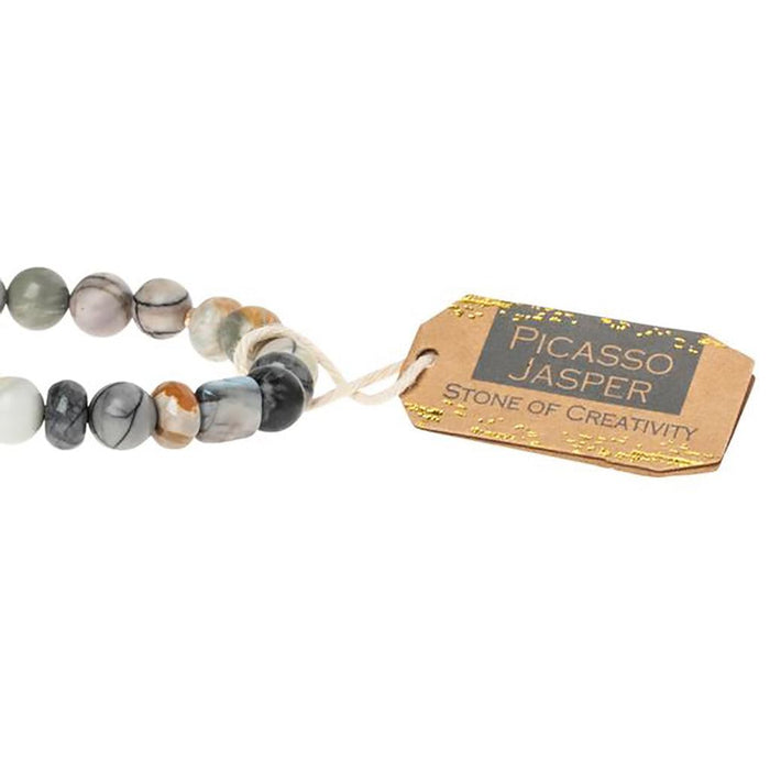 "Scout Curated Wears : Picasso Jasper Stone Bracelet - Stone of Creativity -"