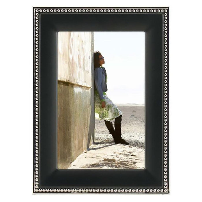 "Malden : 4X6 2-Tone Bead-Black Frame -"
