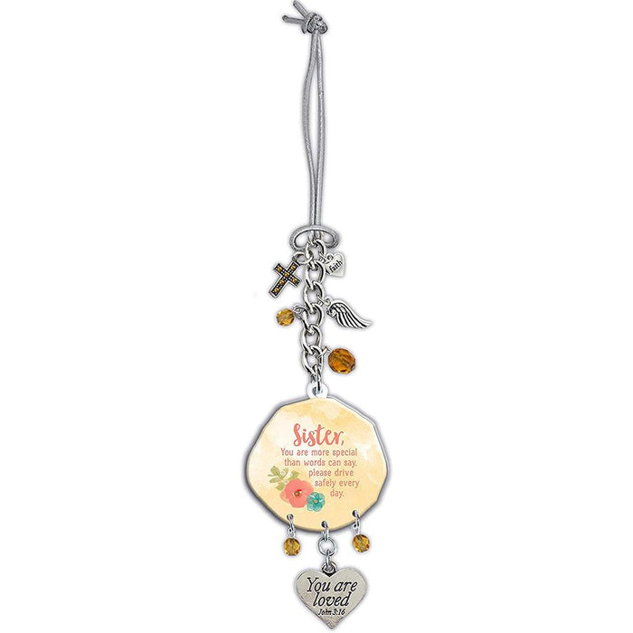 "Cathedral Art : Sister Car Charm Bling -"