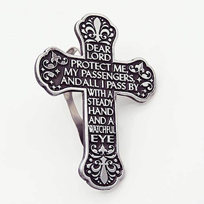"Cathedral Art : Traveler's Prayer Cross Auto Visor Clip -"