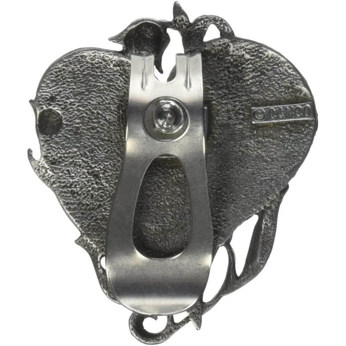 "Cathedral Art : Heart Visor Clip, \"Never Drive Faster\" -"