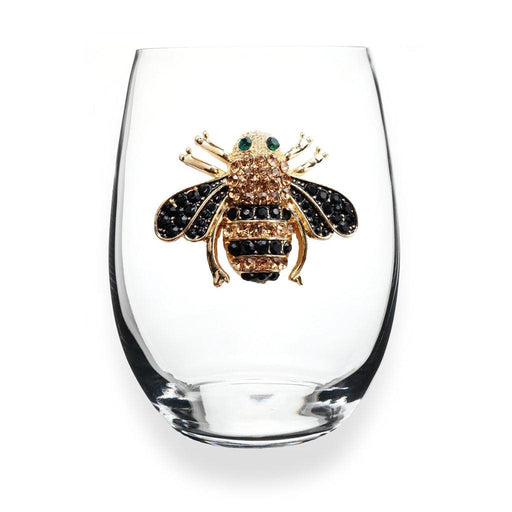 "The Queens' Jewels : Queen Bee Jeweled Stemless Wineglass -"